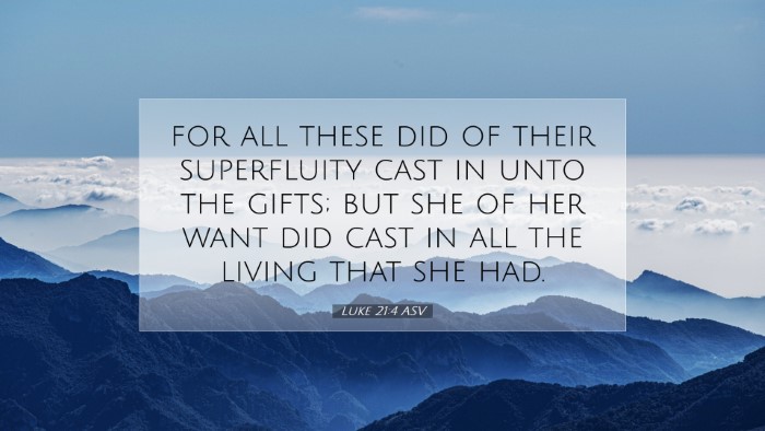 Picture 07 - Luke 21:4 ASV Desktop Wallpaper - for all these did of their superfluity cast in - Desktop Bible Verse Wallpaper