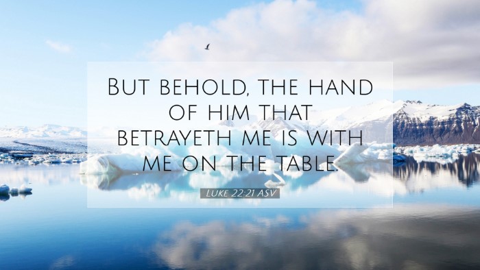 Picture 07 - Luke 22:21 ASV Desktop Wallpaper - But behold, the hand of him that betrayeth me is - Desktop Bible Verse Wallpaper