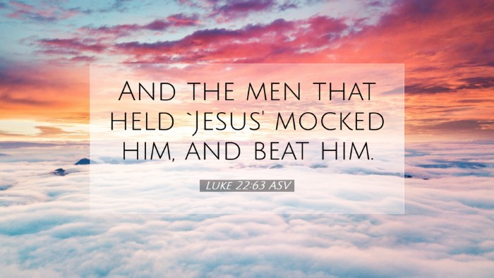 Picture 07 - Luke 22:63 ASV Desktop Wallpaper - And the men that held `Jesus' mocked him, and - Desktop Bible Verse Wallpaper