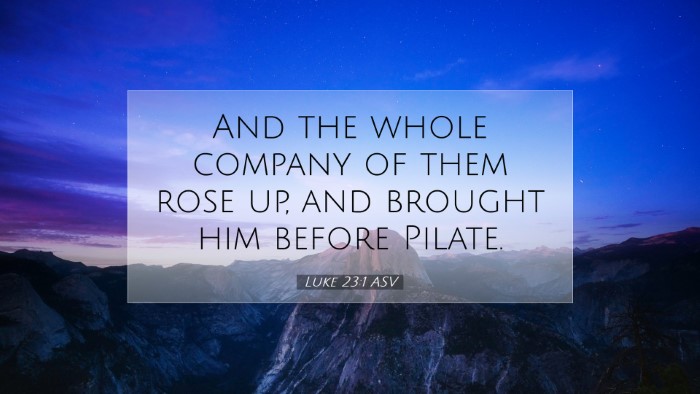 Picture 07 - Luke 23:1 ASV Desktop Wallpaper - And the whole company of them rose up, and - Desktop Bible Verse Wallpaper
