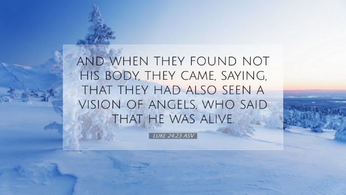 Picture 07 - Luke 24:23 ASV Desktop Wallpaper - and when they found not his body, they came, - Desktop Bible Verse Wallpaper