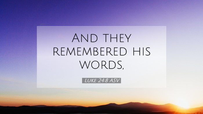 Picture 07 - Luke 24:8 ASV Desktop Wallpaper - And they remembered his - Desktop Bible Verse Wallpaper