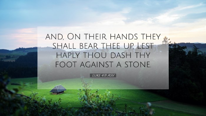 Picture 07 - Luke 4:11 ASV Desktop Wallpaper - and, On their hands they shall bear thee up, Lest - Desktop Bible Verse Wallpaper