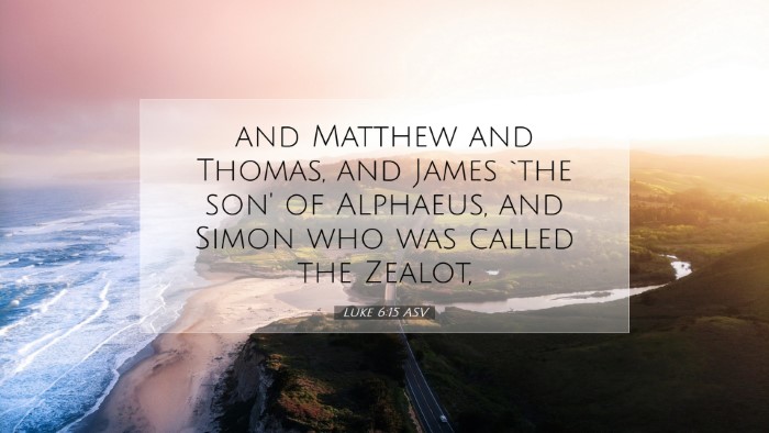 Picture 07 - Luke 6:15 ASV Desktop Wallpaper - and Matthew and Thomas, and James `the son' of - Desktop Bible Verse Wallpaper