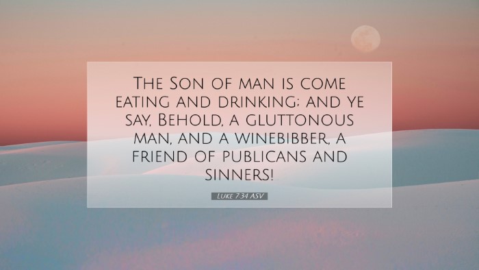 Picture 07 - Luke 7:34 ASV Desktop Wallpaper - The Son of man is come eating and drinking; and - Desktop Bible Verse Wallpaper