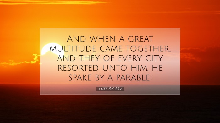 Picture 07 - Luke 8:4 ASV Desktop Wallpaper - And when a great multitude came together, and - Desktop Bible Verse Wallpaper