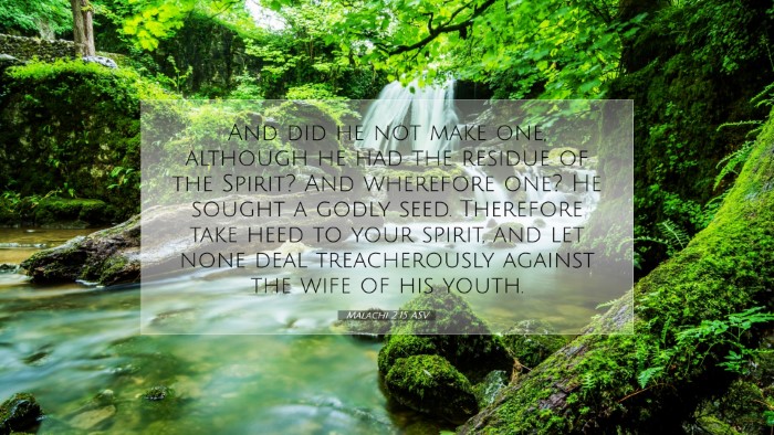 Picture 07 - Malachi 2:15 ASV Desktop Wallpaper - And did he not make one, although he had the - Desktop Bible Verse Wallpaper
