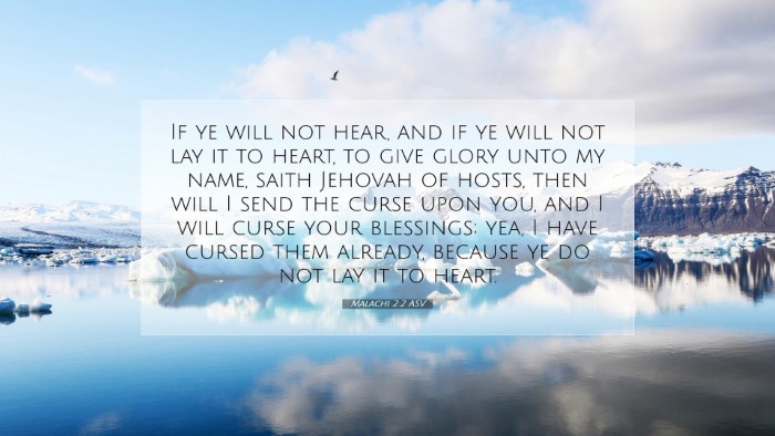 Picture 07 - Malachi 2:2 ASV Desktop Wallpaper - If ye will not hear, and if ye will not lay it to - Desktop Bible Verse Wallpaper