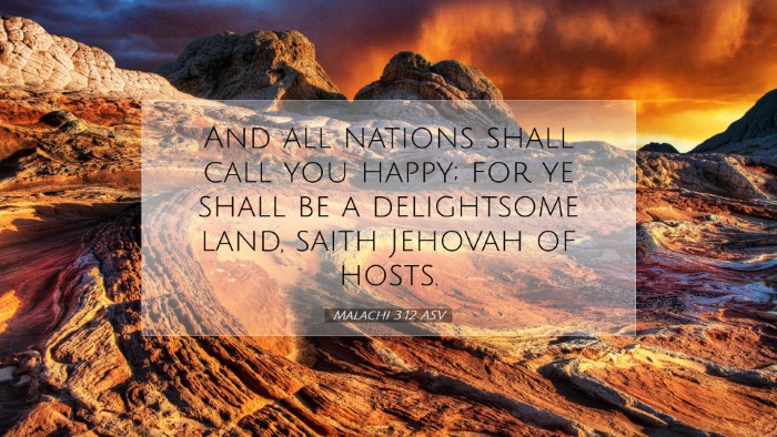 Picture 07 - Malachi 3:12 ASV Desktop Wallpaper - And all nations shall call you happy; for ye - Desktop Bible Verse Wallpaper