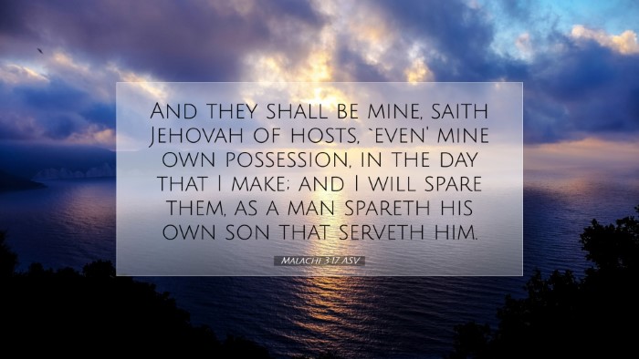 Picture 07 - Malachi 3:17 ASV Desktop Wallpaper - And they shall be mine, saith Jehovah of hosts, - Desktop Bible Verse Wallpaper
