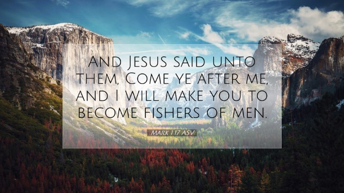 Picture 07 - Mark 1:17 ASV Desktop Wallpaper - And Jesus said unto them, Come ye after me, and I - Desktop Bible Verse Wallpaper