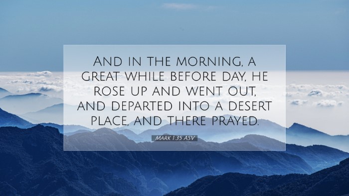 Picture 07 - Mark 1:35 ASV Desktop Wallpaper - And in the morning, a great while before day, he - Desktop Bible Verse Wallpaper