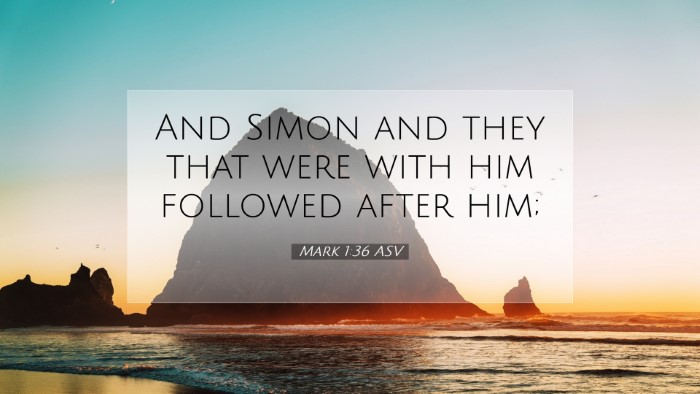 Picture 07 - Mark 1:36 ASV Desktop Wallpaper - And Simon and they that were with him followed - Desktop Bible Verse Wallpaper