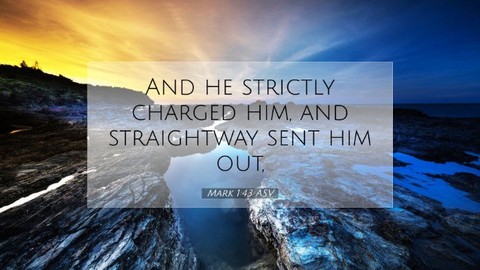 Picture 07 - Mark 1:43 ASV Desktop Wallpaper - And he strictly charged him, and straightway sent - Desktop Bible Verse Wallpaper