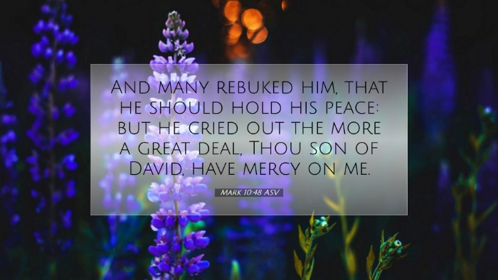 Picture 07 - Mark 10:48 ASV Desktop Wallpaper - And many rebuked him, that he should hold his - Desktop Bible Verse Wallpaper