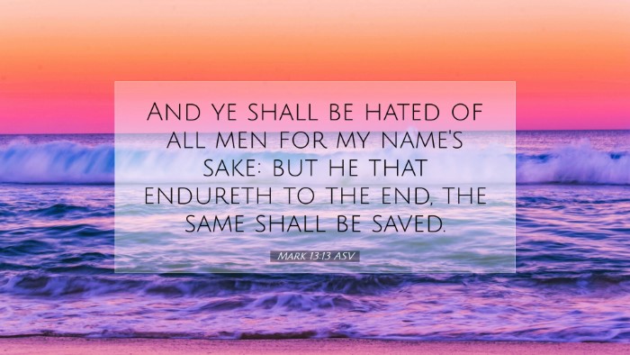 Picture 07 - Mark 13:13 ASV Desktop Wallpaper - And ye shall be hated of all men for my name's - Desktop Bible Verse Wallpaper