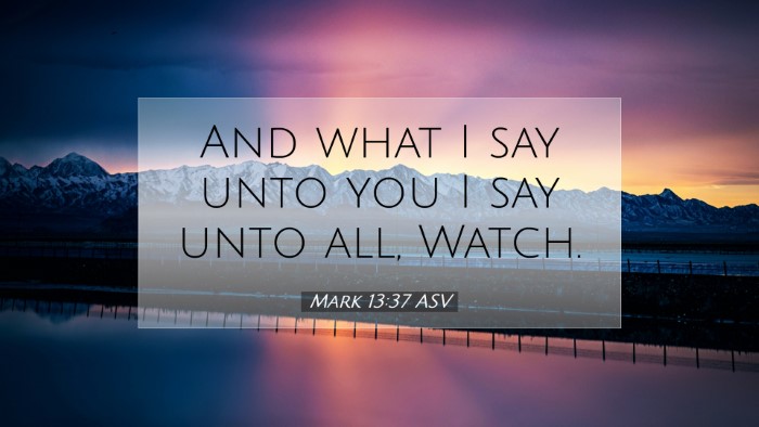 Picture 07 - Mark 13:37 ASV Desktop Wallpaper - And what I say unto you I say unto all, - Desktop Bible Verse Wallpaper