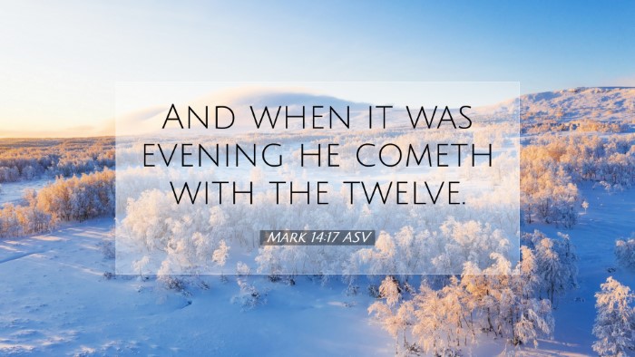 Picture 07 - Mark 14:17 ASV Desktop Wallpaper - And when it was evening he cometh with the - Desktop Bible Verse Wallpaper