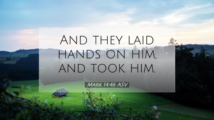 Picture 07 - Mark 14:46 ASV Desktop Wallpaper - And they laid hands on him, and took - Desktop Bible Verse Wallpaper