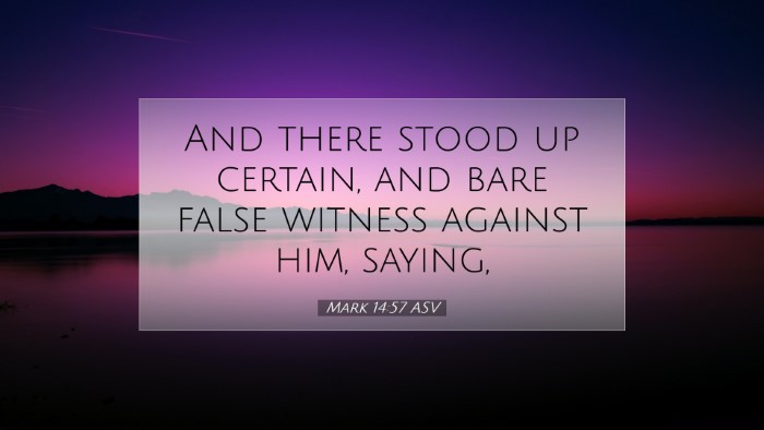Picture 07 - Mark 14:57 ASV Desktop Wallpaper - And there stood up certain, and bare false - Desktop Bible Verse Wallpaper