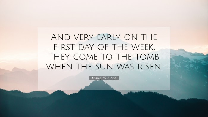 Picture 07 - Mark 16:2 ASV Desktop Wallpaper - And very early on the first day of the week, they - Desktop Bible Verse Wallpaper
