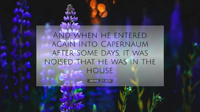 Picture 07 - Mark 2:1 ASV Desktop Wallpaper - And when he entered again into Capernaum after - Desktop Bible Verse Wallpaper