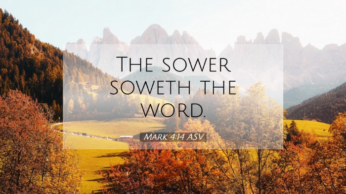 Picture 07 - Mark 4:14 ASV Desktop Wallpaper - The sower soweth the - Desktop Bible Verse Wallpaper