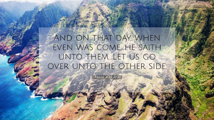 Picture 07 - Mark 4:35 ASV Desktop Wallpaper - And on that day, when even was come, he saith - Desktop Bible Verse Wallpaper