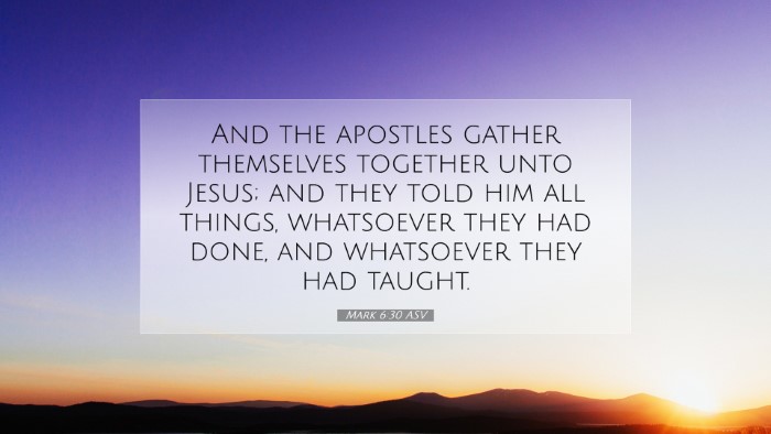 Picture 07 - Mark 6:30 ASV Desktop Wallpaper - And the apostles gather themselves together unto - Desktop Bible Verse Wallpaper