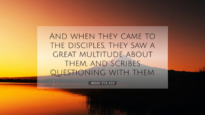 Picture 07 - Mark 9:14 ASV Desktop Wallpaper - And when they came to the disciples, they saw a - Desktop Bible Verse Wallpaper