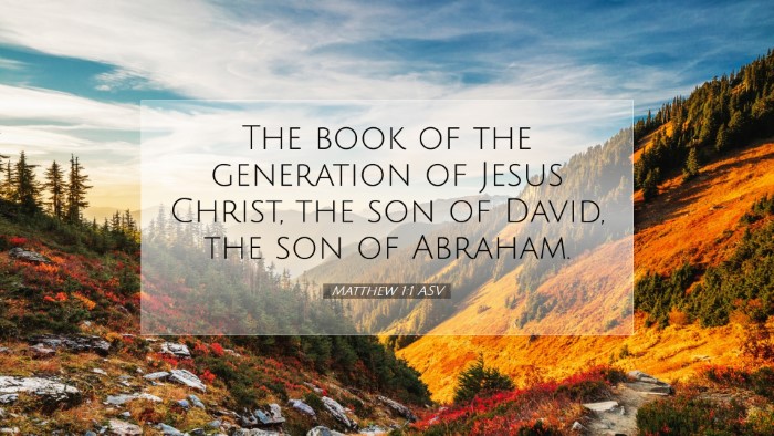 Picture 07 - Matthew 1:1 ASV Desktop Wallpaper - The book of the generation of Jesus Christ, the - Desktop Bible Verse Wallpaper