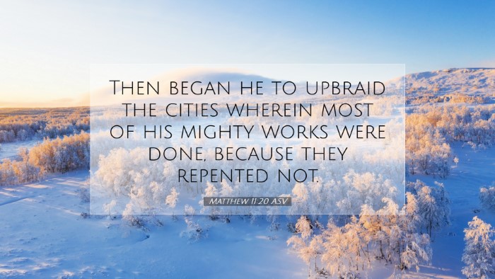 Picture 07 - Matthew 11:20 ASV Desktop Wallpaper - Then began he to upbraid the cities wherein most - Desktop Bible Verse Wallpaper