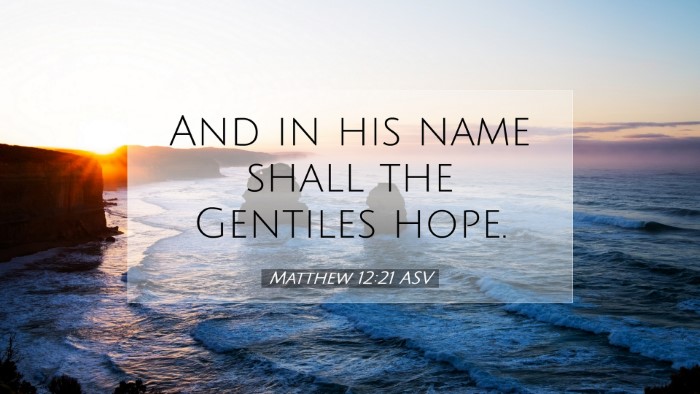 Picture 07 - Matthew 12:21 ASV Desktop Wallpaper - And in his name shall the Gentiles - Desktop Bible Verse Wallpaper
