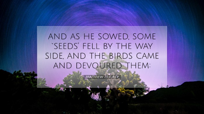 Picture 07 - Matthew 13:4 ASV Desktop Wallpaper - and as he sowed, some `seeds' fell by the way - Desktop Bible Verse Wallpaper