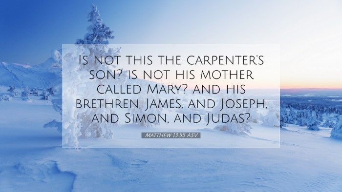 Picture 07 - Matthew 13:55 ASV Desktop Wallpaper - Is not this the carpenter's son? is not his - Desktop Bible Verse Wallpaper
