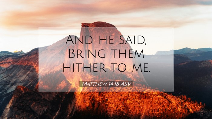 Picture 07 - Matthew 14:18 ASV Desktop Wallpaper - And he said, Bring them hither to - Desktop Bible Verse Wallpaper