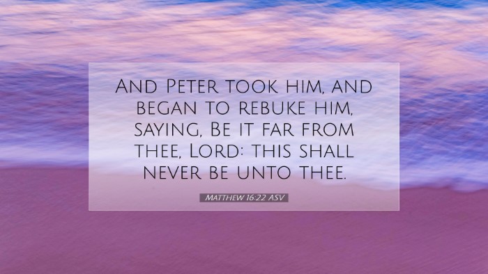 Picture 07 - Matthew 16:22 ASV Desktop Wallpaper - And Peter took him, and began to rebuke him, - Desktop Bible Verse Wallpaper