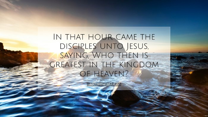 Picture 07 - Matthew 18:1 ASV Desktop Wallpaper - In that hour came the disciples unto Jesus, - Desktop Bible Verse Wallpaper