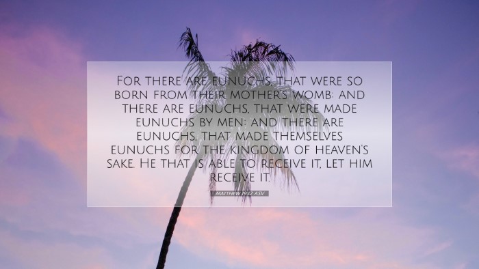 Picture 07 - Matthew 19:12 ASV Desktop Wallpaper - For there are eunuchs, that were so born from - Desktop Bible Verse Wallpaper