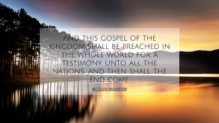 Picture 07 - Matthew 24:14 ASV Desktop Wallpaper - And this gospel of the kingdom shall be preached - Desktop Bible Verse Wallpaper