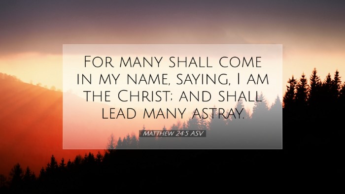 Picture 07 - Matthew 24:5 ASV Desktop Wallpaper - For many shall come in my name, saying, I am the - Desktop Bible Verse Wallpaper