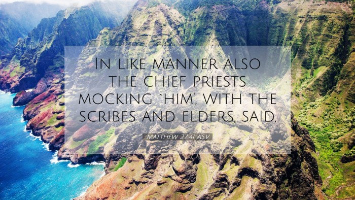 Picture 07 - Matthew 27:41 ASV Desktop Wallpaper - In like manner also the chief priests mocking - Desktop Bible Verse Wallpaper