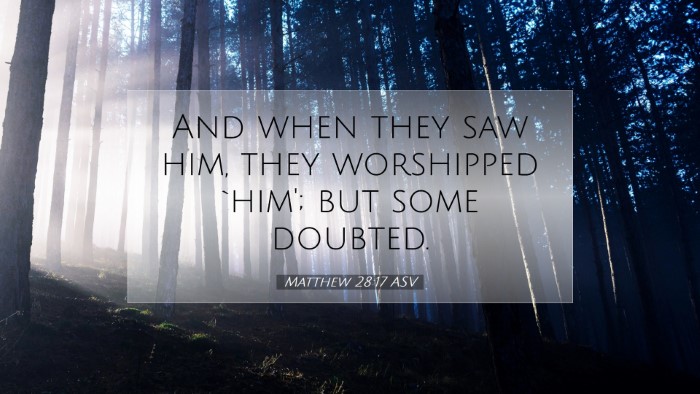 Picture 07 - Matthew 28:17 ASV Desktop Wallpaper - And when they saw him, they worshipped `him'; but - Desktop Bible Verse Wallpaper