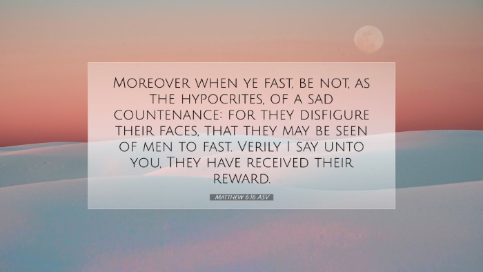 Picture 07 - Matthew 6:16 ASV Desktop Wallpaper - Moreover when ye fast, be not, as the hypocrites, - Desktop Bible Verse Wallpaper