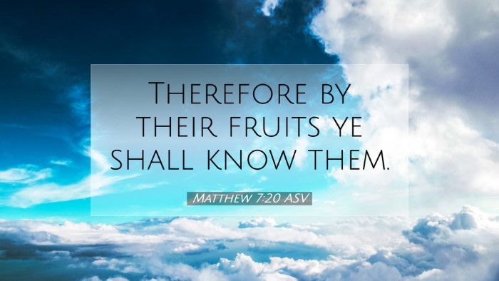 Picture 07 - Matthew 7:20 ASV Desktop Wallpaper - Therefore by their fruits ye shall know - Desktop Bible Verse Wallpaper