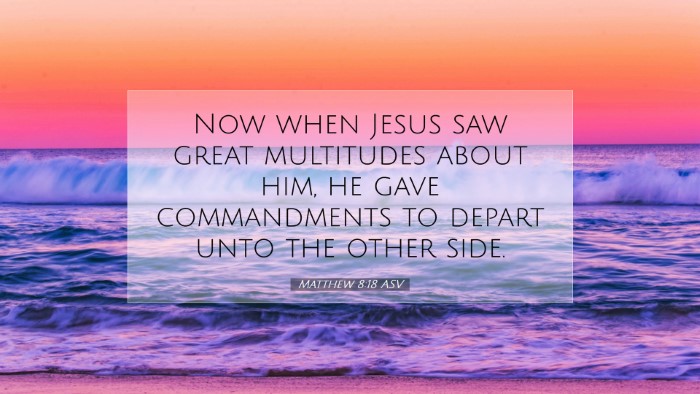Picture 07 - Matthew 8:18 ASV Desktop Wallpaper - Now when Jesus saw great multitudes about him, he - Desktop Bible Verse Wallpaper