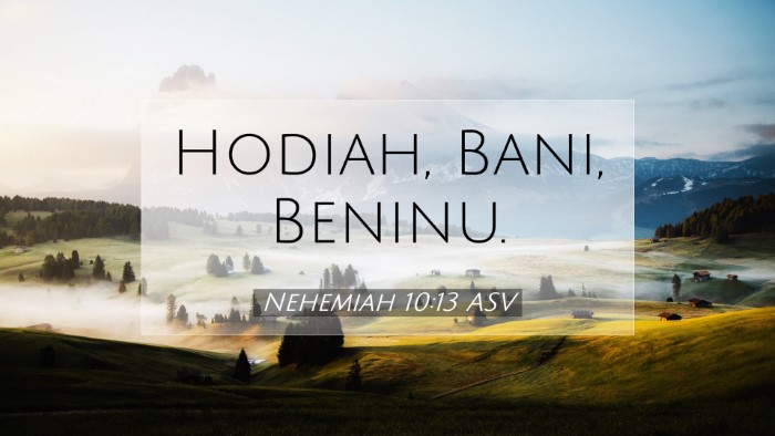 Picture 07 - Nehemiah 10:13 ASV Desktop Wallpaper - Hodiah, Bani, - Desktop Bible Verse Wallpaper