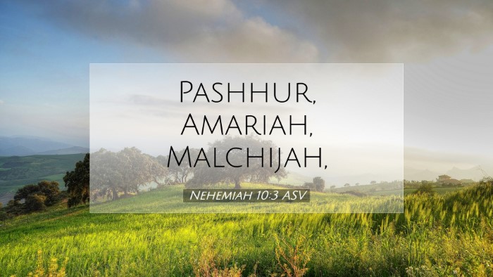 Picture 07 - Nehemiah 10:3 ASV Desktop Wallpaper - Pashhur, Amariah, - Desktop Bible Verse Wallpaper