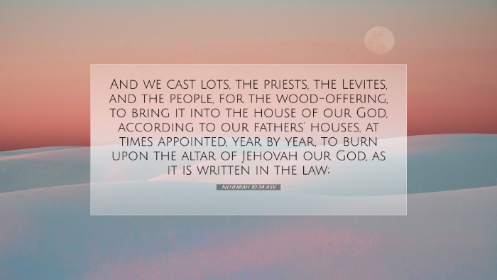 Picture 07 - Nehemiah 10:34 ASV Desktop Wallpaper - And we cast lots, the priests, the Levites, and - Desktop Bible Verse Wallpaper
