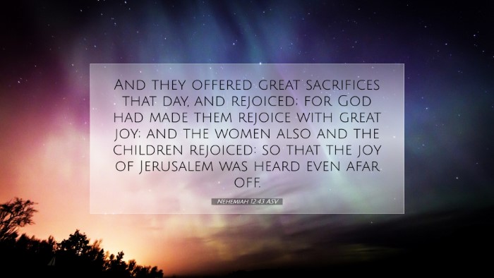 Picture 07 - Nehemiah 12:43 ASV Desktop Wallpaper - And they offered great sacrifices that day, and - Desktop Bible Verse Wallpaper